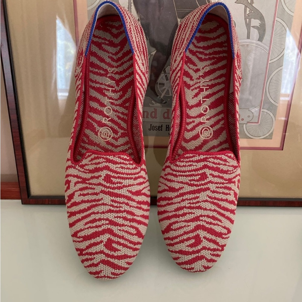 Rothy’s Red Zebra Loafers Size 10 - image 1